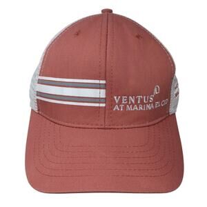 Ventus At Marina El Cid Trucker Hat Red One Size Adjustable Mesh Back Cloud-Fit